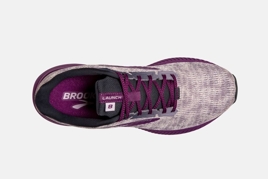 Launch 8 Road Brooks Running Shoes NZ Womens - Purple - MWVJEP-381